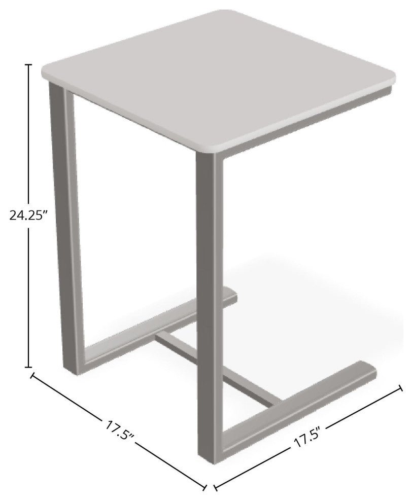 17.5" Square Marine Grade Outdoor End Table, Warm Gray
