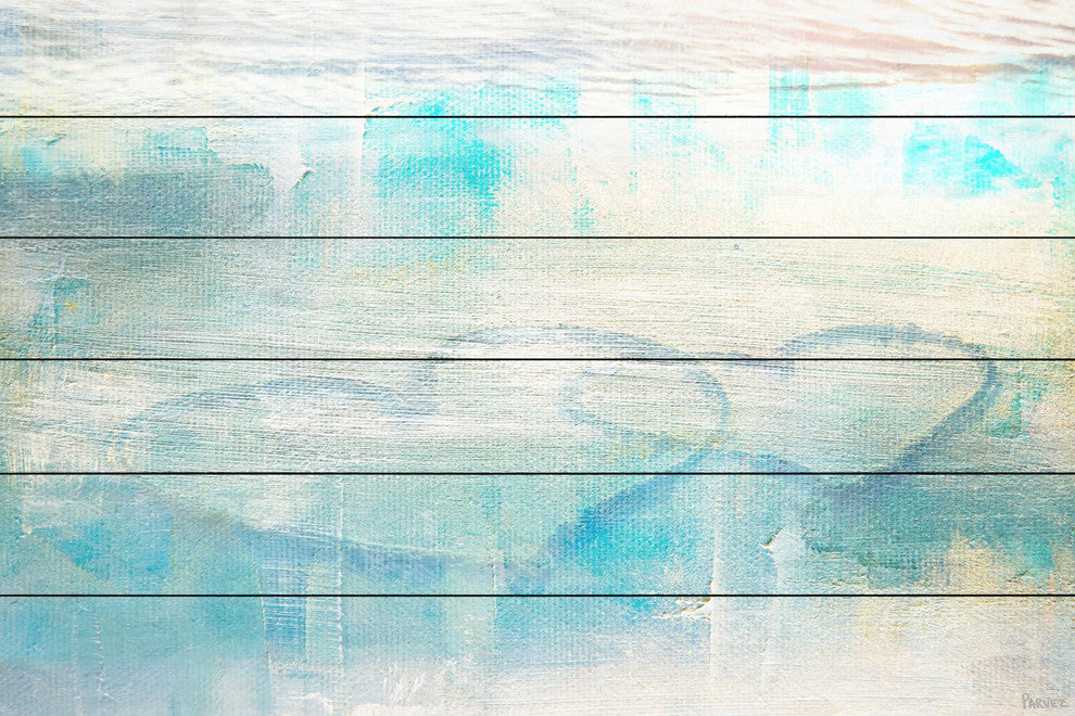 "Hazy Hearts" Painting Print on White Wood, 36"x24"
