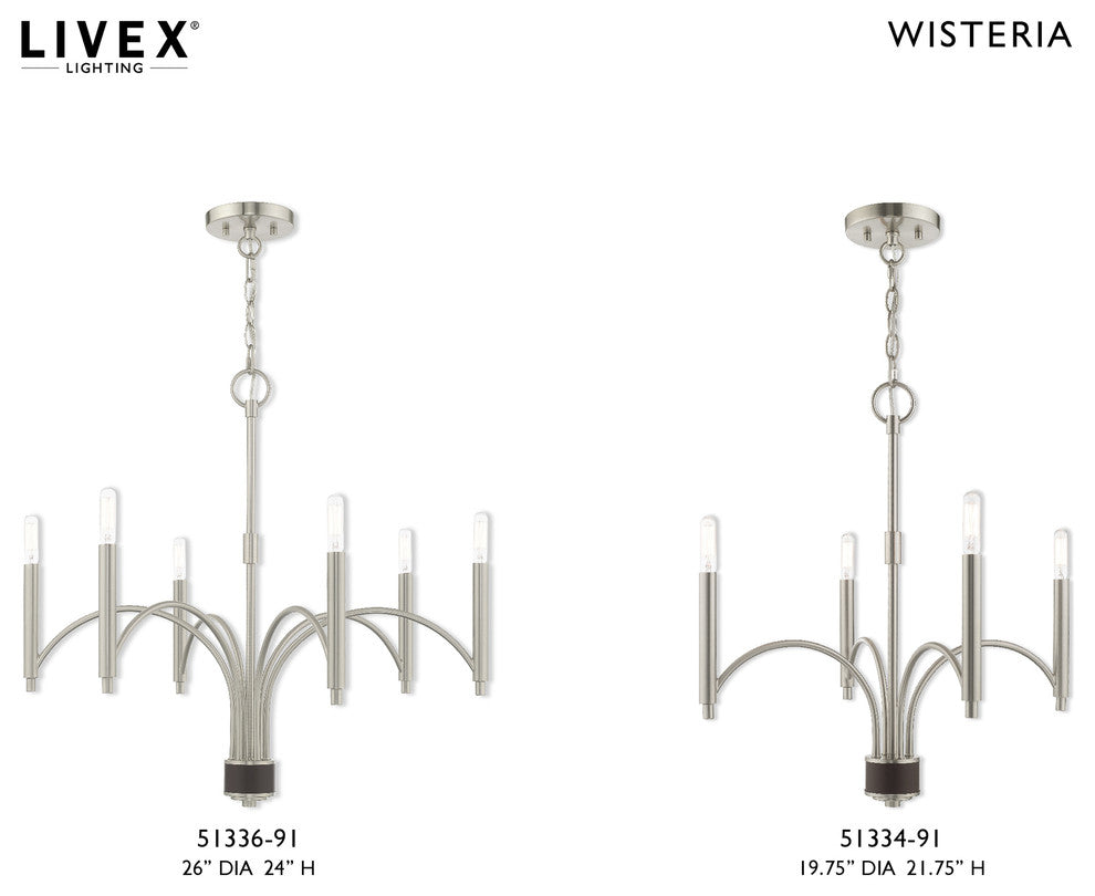 Livex Lighting Brushed Nickel 6-Light Chandelier