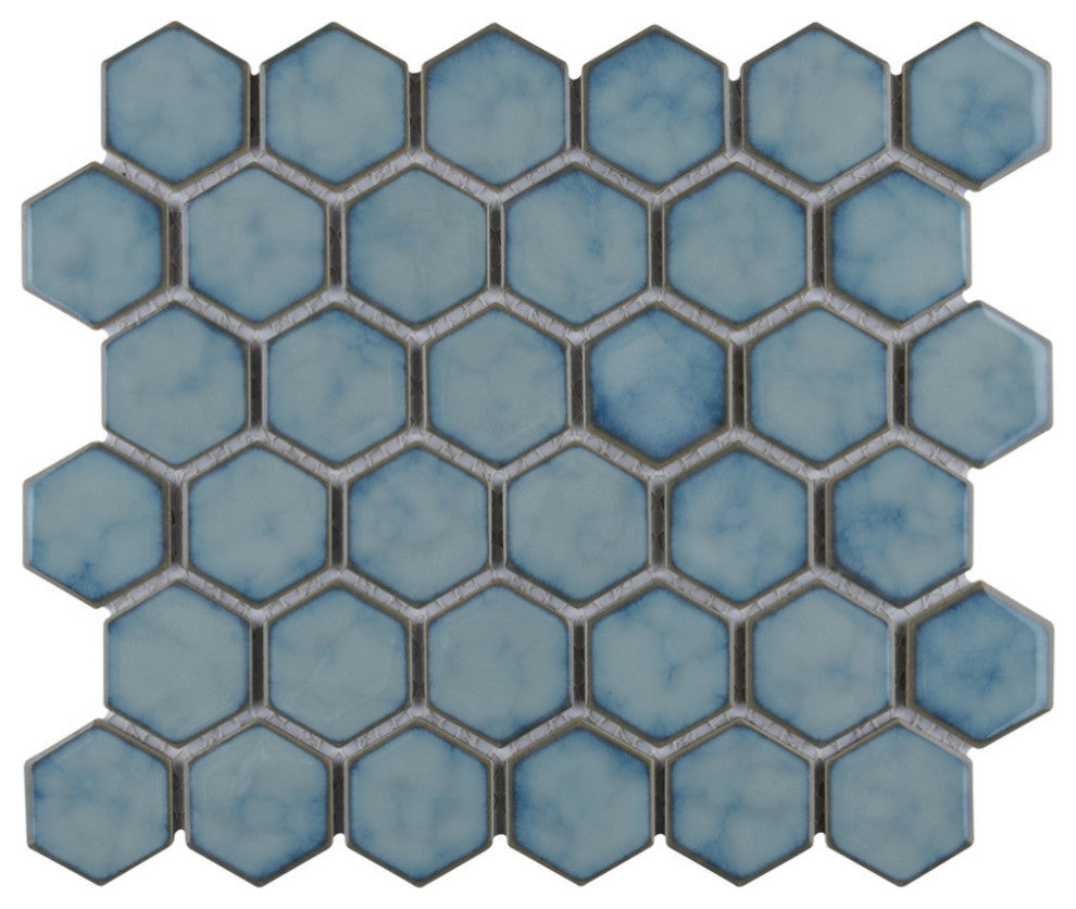 Hudson Due 2" Hex Marine Porcelain Floor and Wall Tile