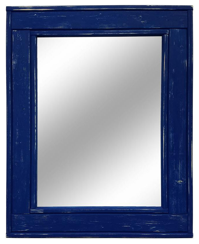 Herringbone Vanity Mirror, True Blue, 30"x42", Vertical