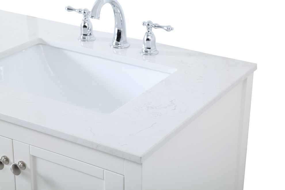 White 72" Double Sink Bathroom Vanity