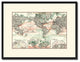 World Ocean Currents Vintage Antique Map Wall Art, 16"x21"