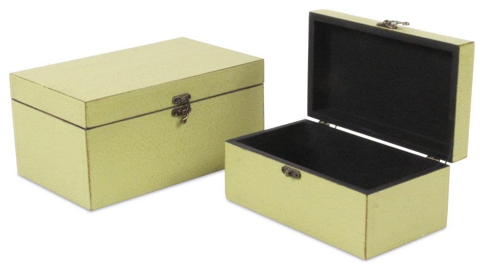 Weathered Green Boxes, Set of 2