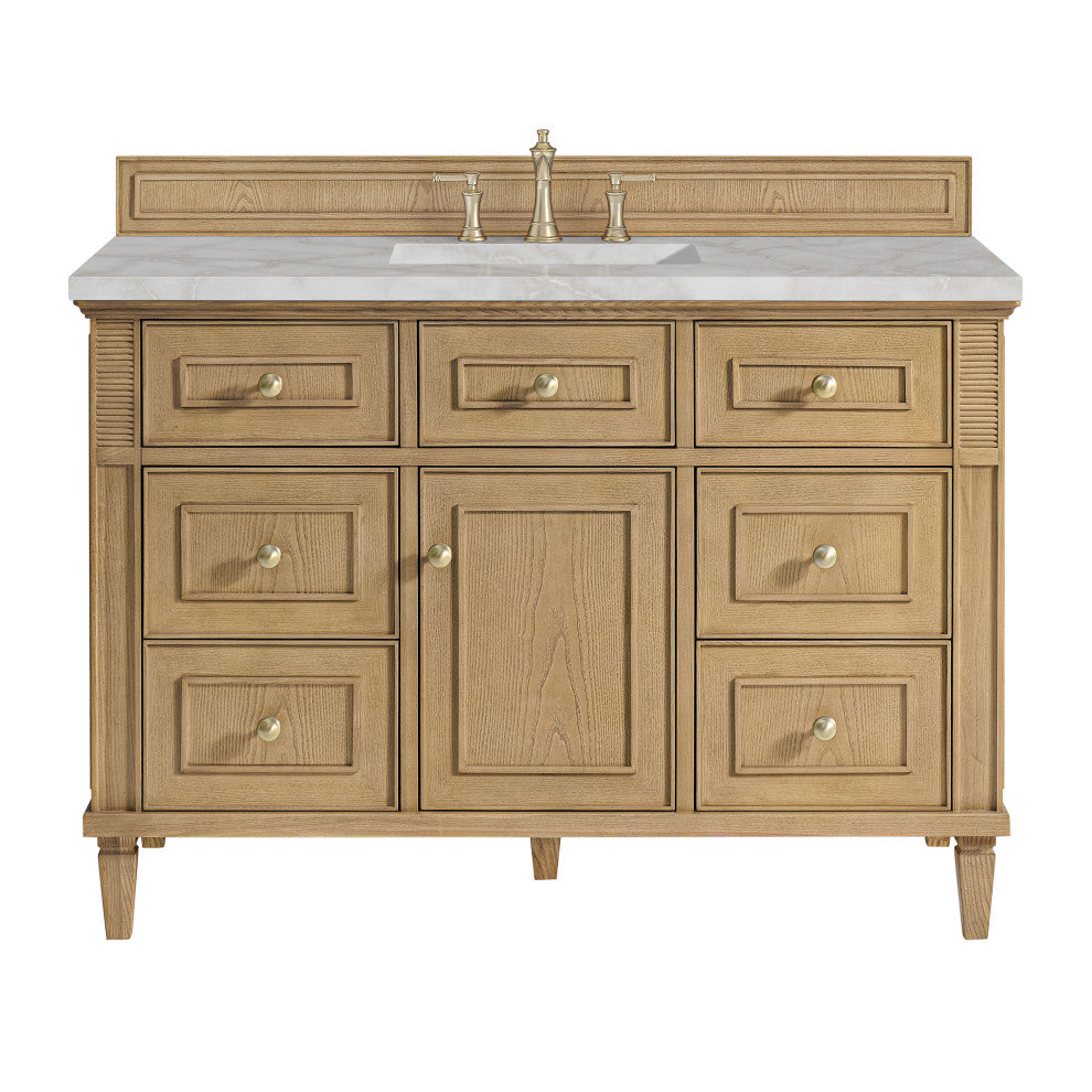 Lorelai 48" Single Vanity, Light Natural Oak, 3 CM Victorian Silver Top
