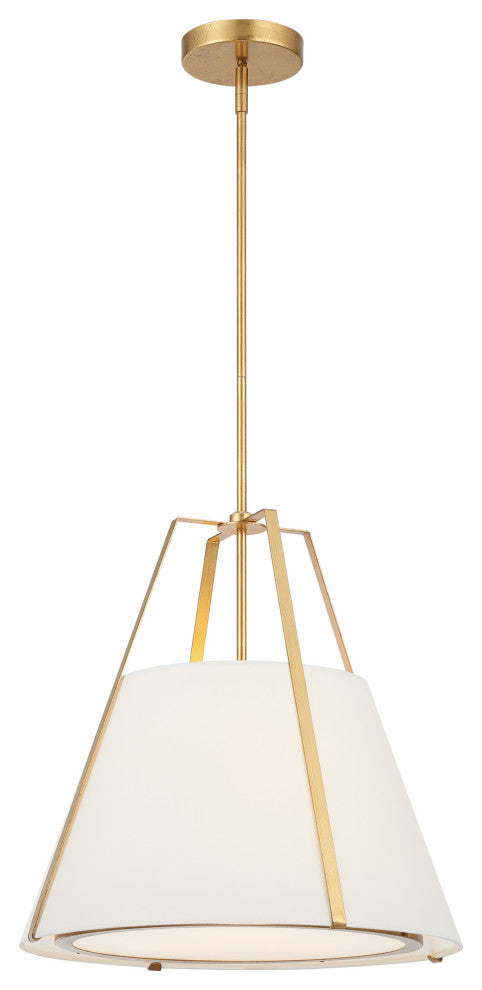 Fulton 3 Light Pendant, Antique Gold