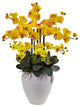 Phalaenopsis Orchid Silk Arrangement With White Planter, Yellow