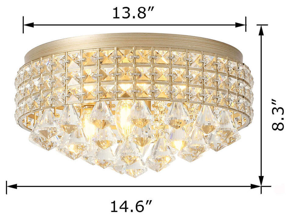 Madilynn Crystal Shade Champagne Flush Mount Chandelier