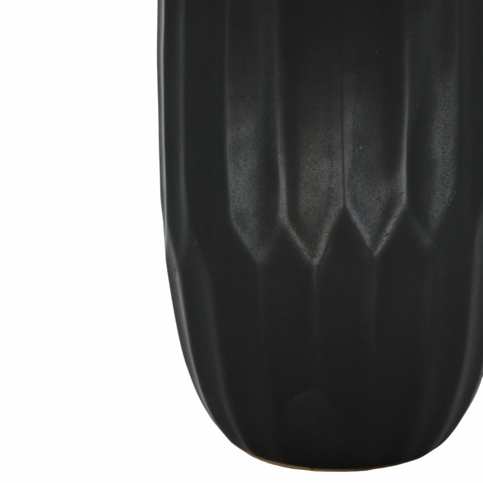 Ceramic 14" Vase, Black