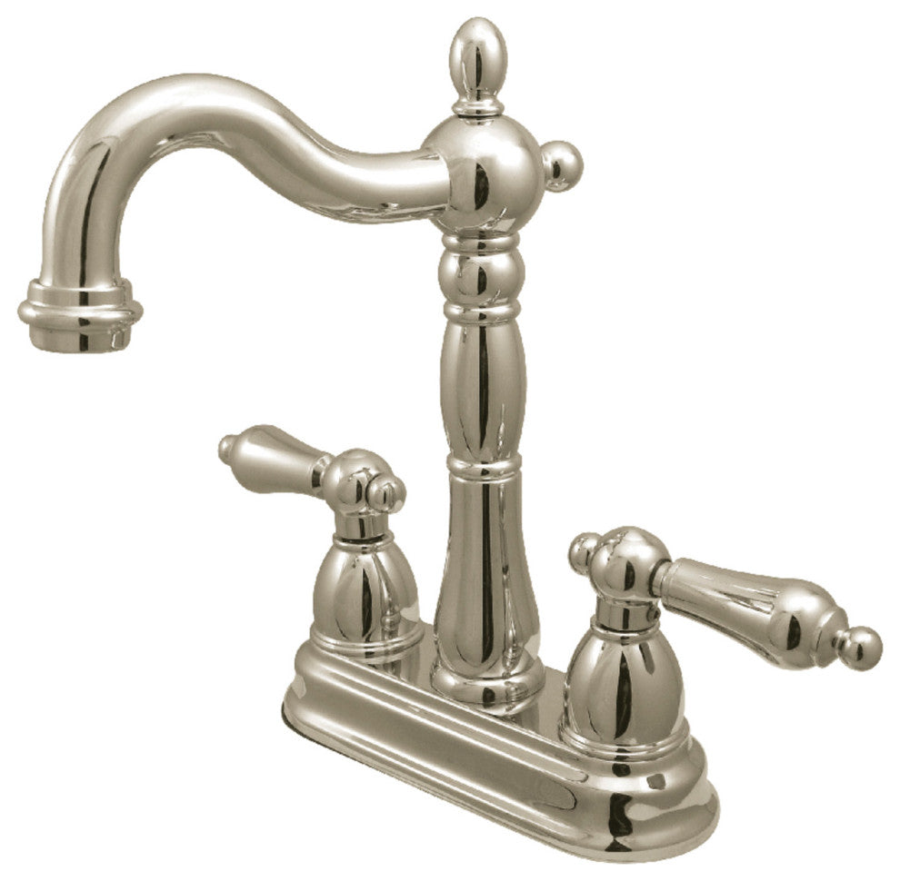 Kingston Brass 4" Centerset Bar Faucet, Polished Nickel