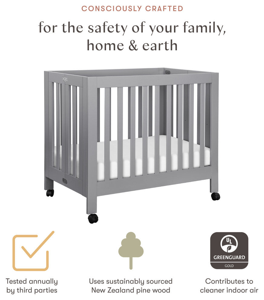Origami Mini Crib, Gray