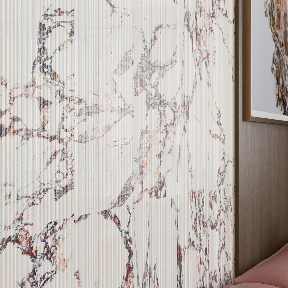 Touche Pleated Deco Rubis Porcelain Floor/Wall Tile