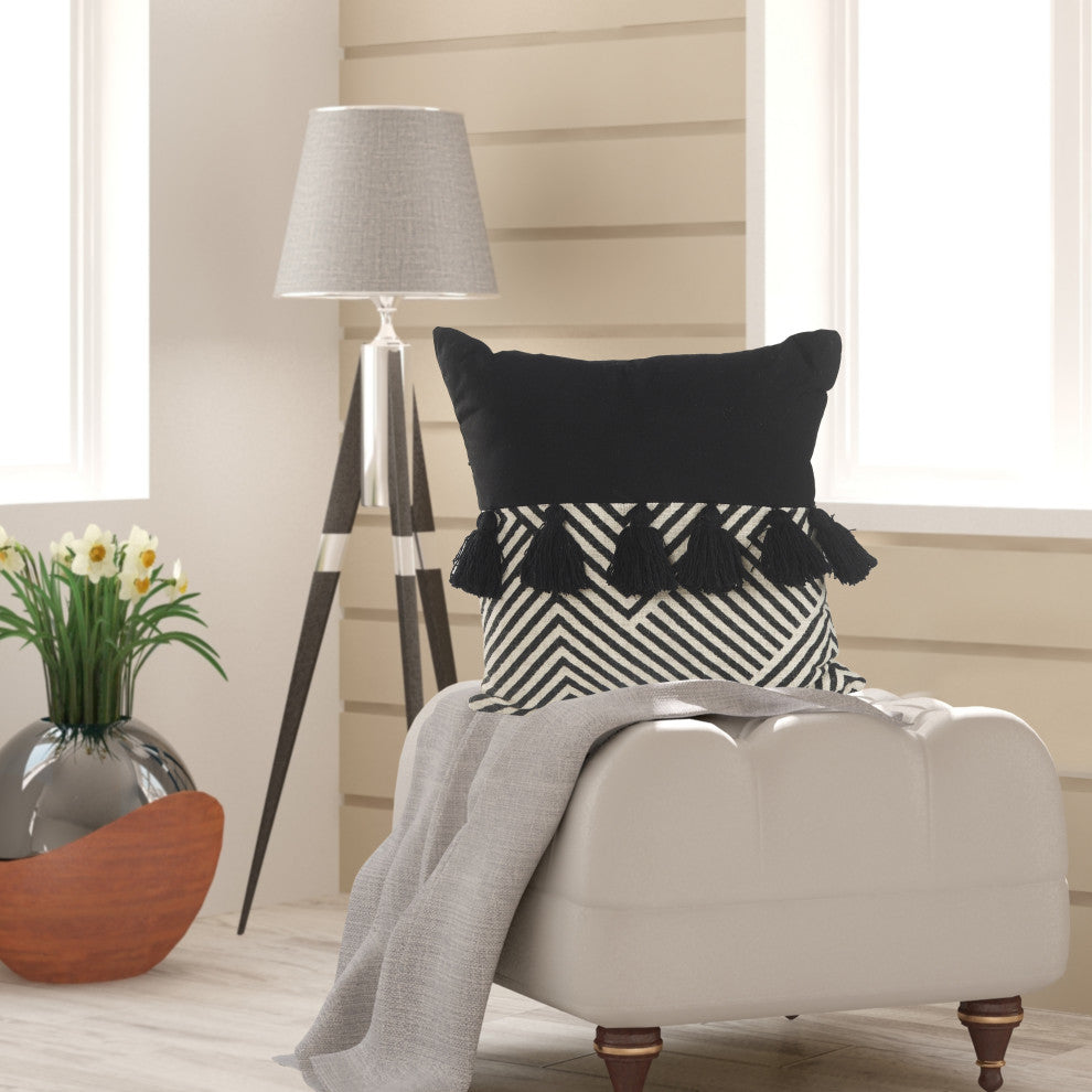 Black and White Chevron Throw Pillow