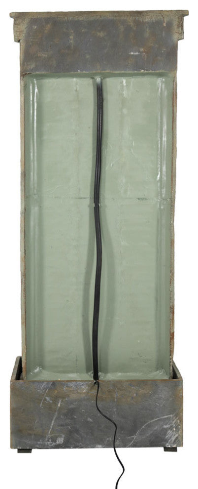 Sunnydaze Rippled Slate Indoor Fountain, Copper Finish and Spotlight, 48"