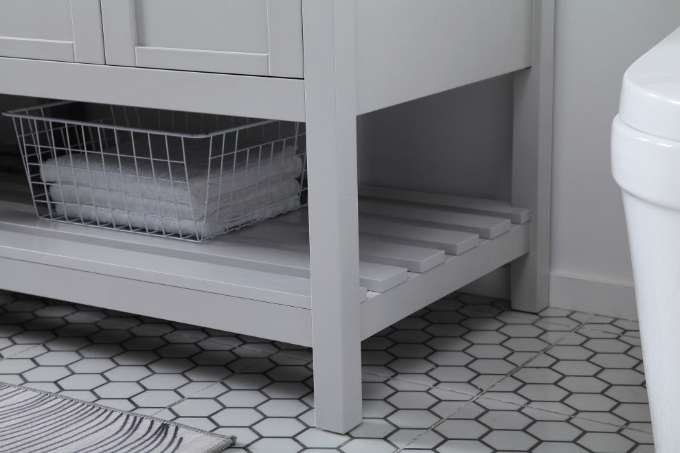 Grey 72" Double Sink Bathroom Vanity