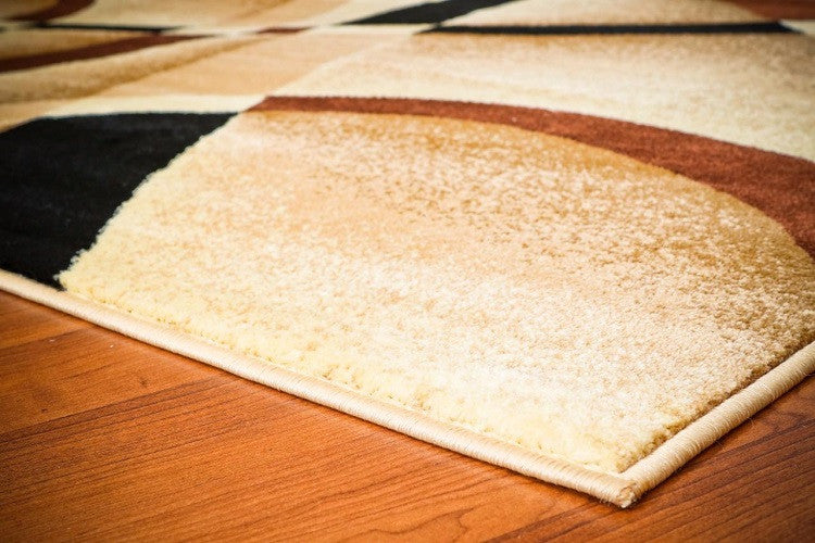 Luxe Weavers Abstract Modern Area Rug, Beige, 2'2"x7'6"