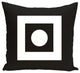 Square Peg Round Circle Geometric Print Pillow, Black, 16"x16"
