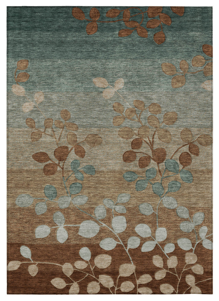 Machine Washable Indoor/Outdoor Chantille ACN1900 Mocha 5' x 7'6" Rug