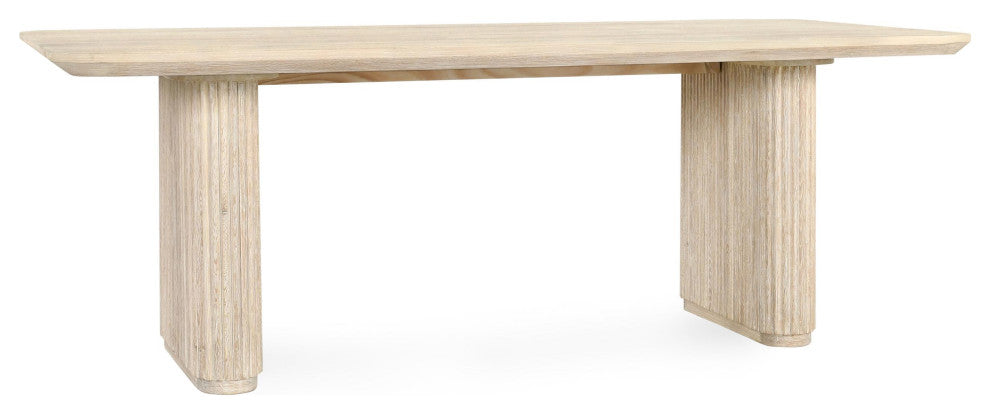 Vander 84" Wood Dining Table, Cream Washed