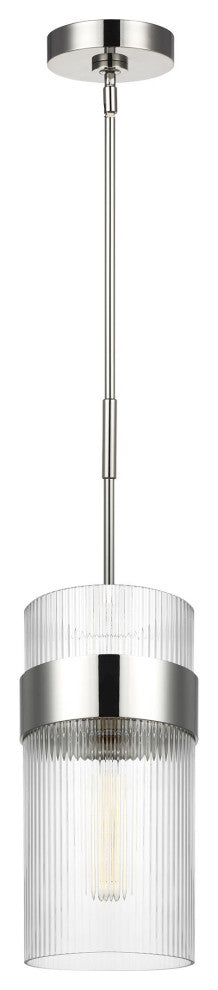 Geneva Large Pendant, Polished Nickel