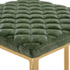Quincy Leather Barstool Square Seats and Gold Metal Frame, Olive Green