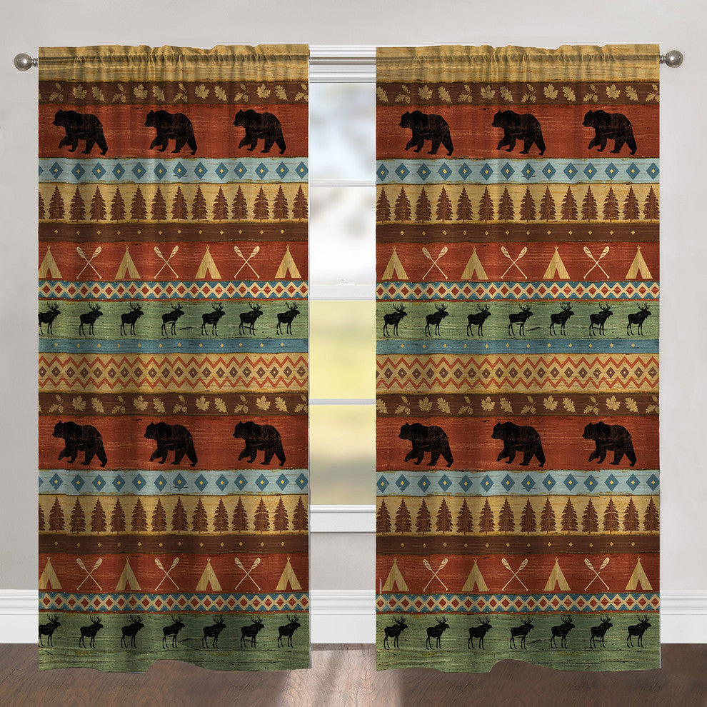 Bear Lodge 84" Room Darkening Window Curtain