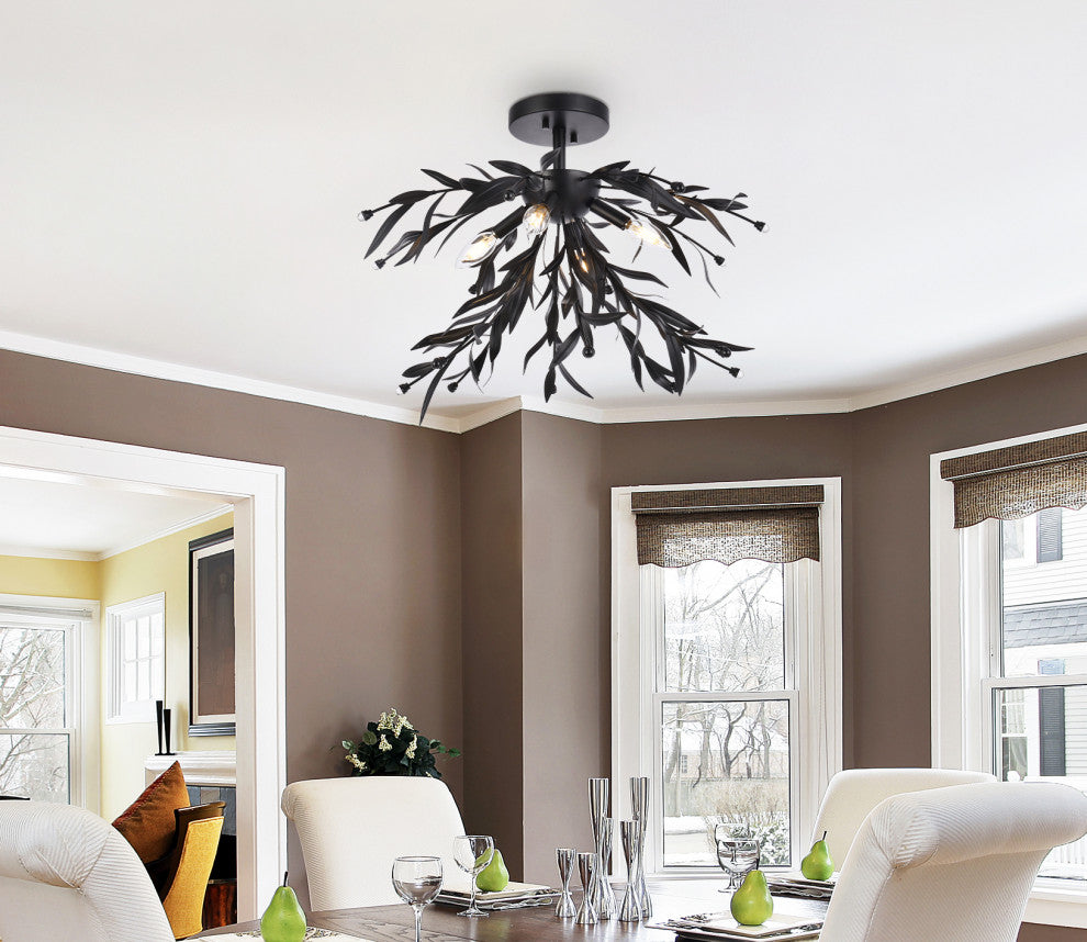 Piper 23" Flush Mount, Black