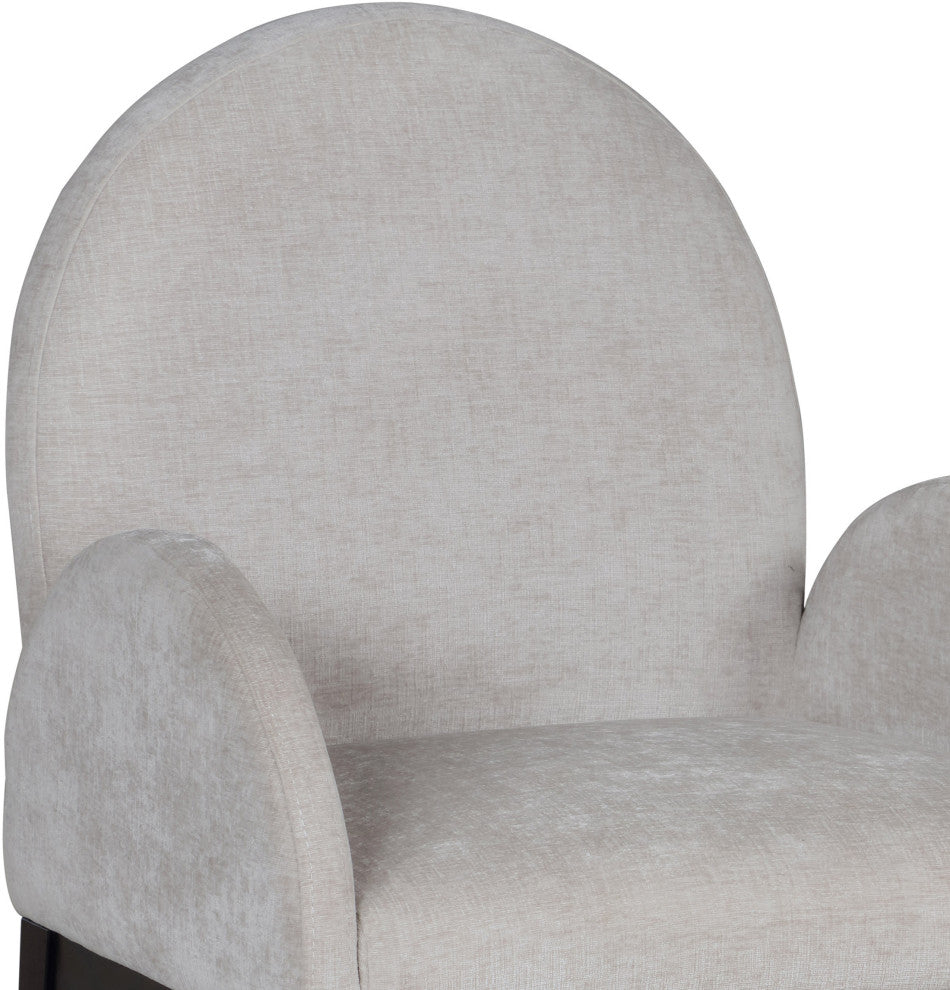 Waldorf Chenille Upholstered Dining Chair, Black, Chenille, Natural Finish, Grey, Arm Chair, Chenille Fabric, Black Finish