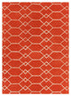 Davin Contemporary Area Rug, Orange and Cream, 7'x10'