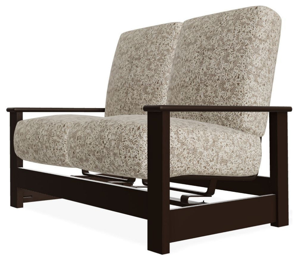 Leeward Deep Seat Outdoor Loveseat with Hidden Motion, Restore Sparrow/Kona