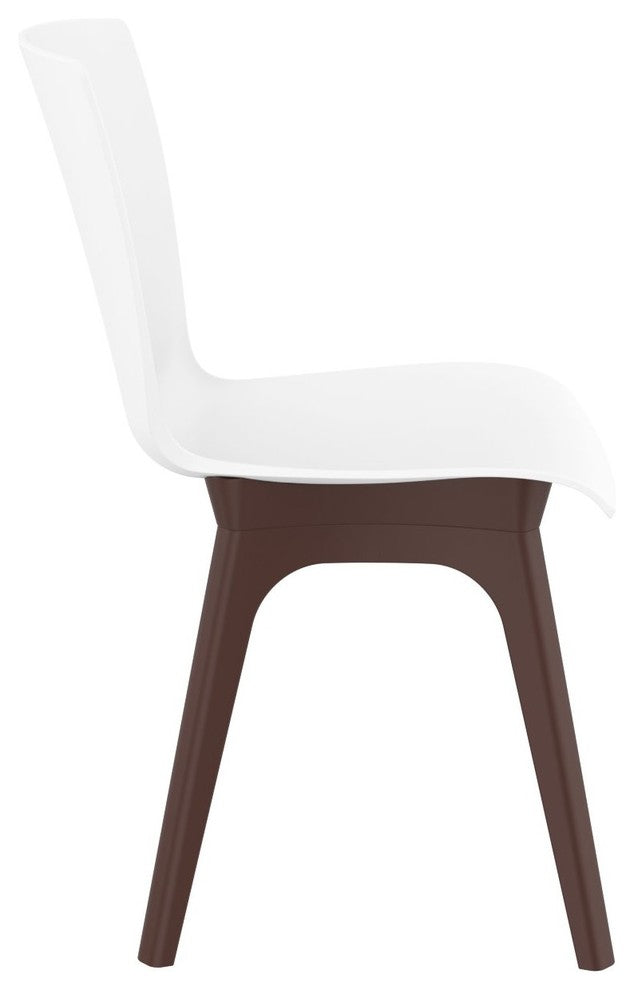 Compamia Mio PP Modern Chair, Set of 2, Brown White