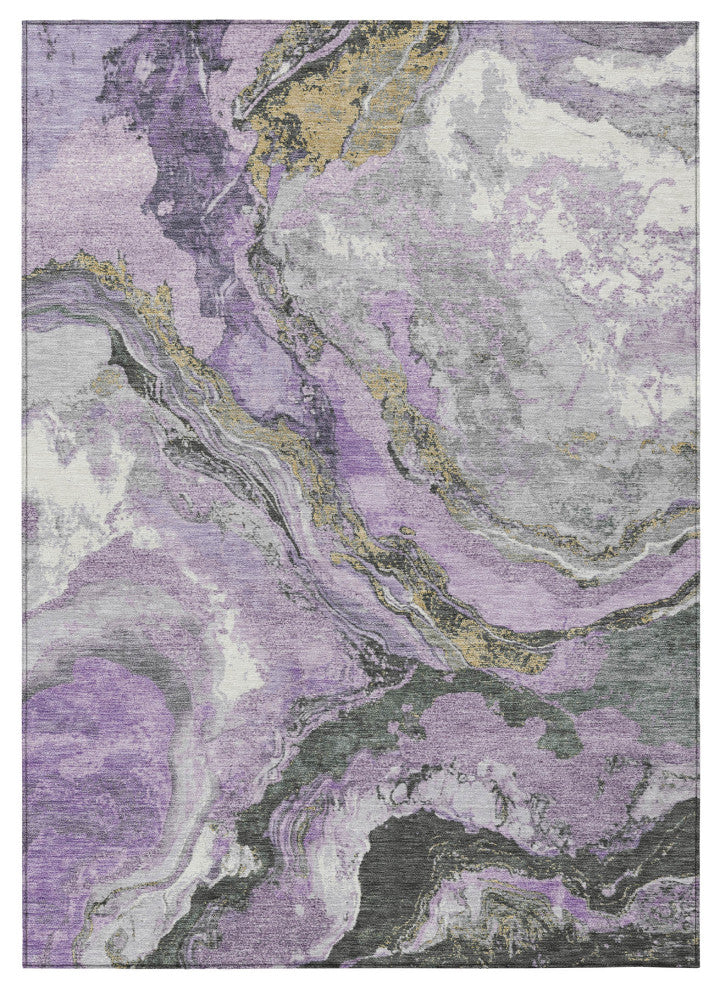 Machine Washable Indoor/Outdoor Chantille ACN1908 Violet 3' x 5' Rug