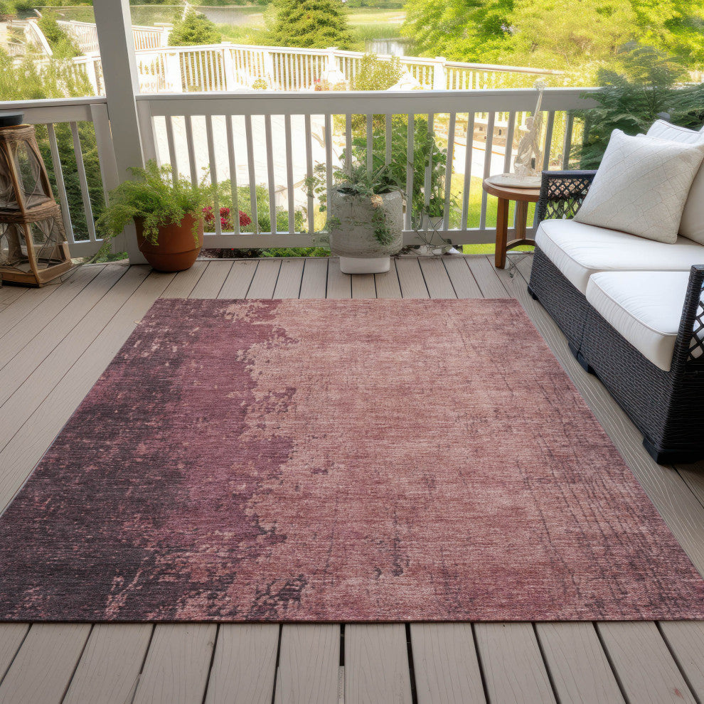 Machine Washable Indoor/Outdoor Chantille ACN1904 Coral 8' x 10' Rug