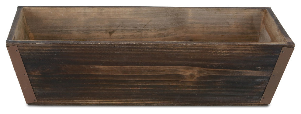 Distressed Wooden Ledge Planter, 12", 14"