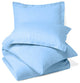 100% Microfiber Solid 3PC Duvet Cover Set, Blue, Full/Queen