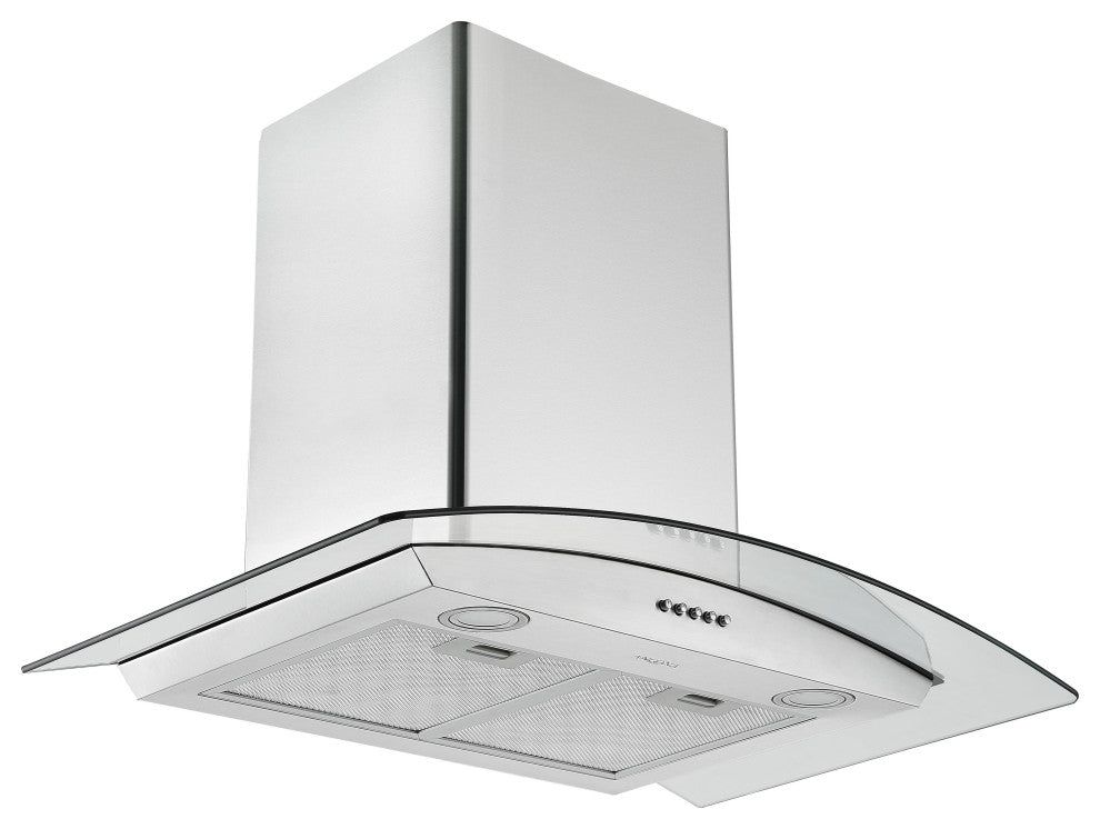 Ancona 30" Convertible Wall Mount Glass Canopy Range Hood