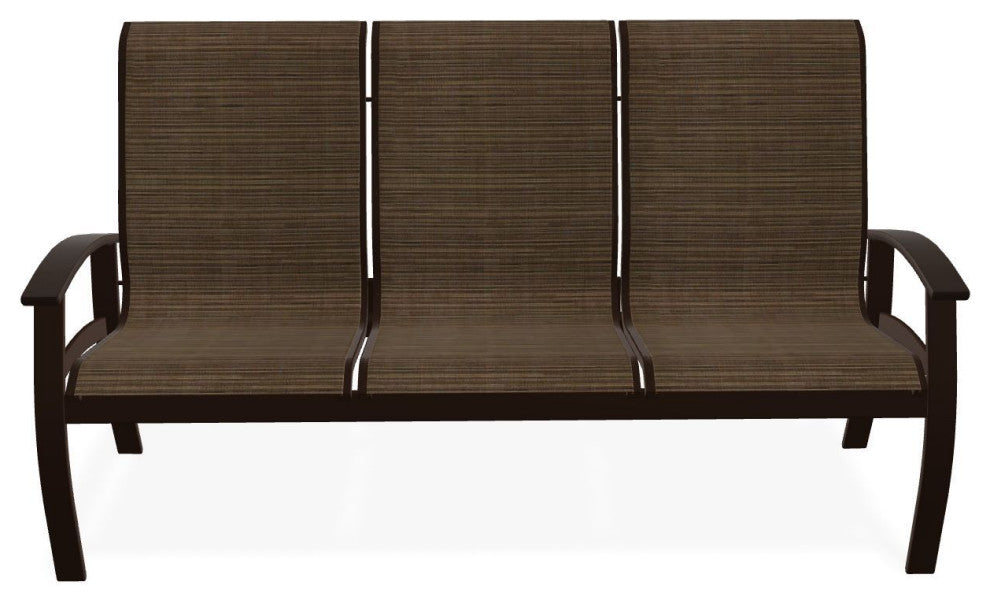 Belle Isle Sling 3-Seat Outdoor Sofa, Bark/Kona