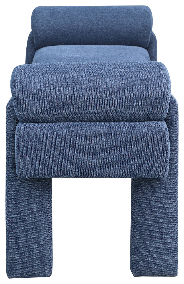 Stefano Upholstered Bench, Navy
