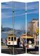 48" X 72" Multi Color Wood Canvas San Francisco  Screen