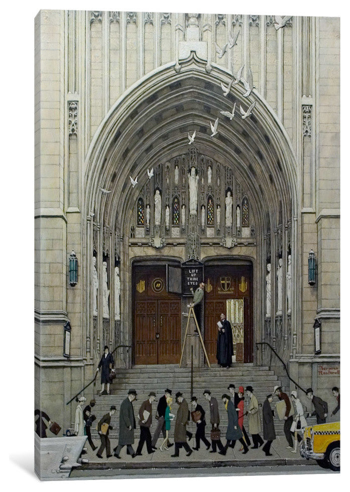 "Lift Up Thine Eyes Gallery" by Norman Rockwell, 40x26x1.5"