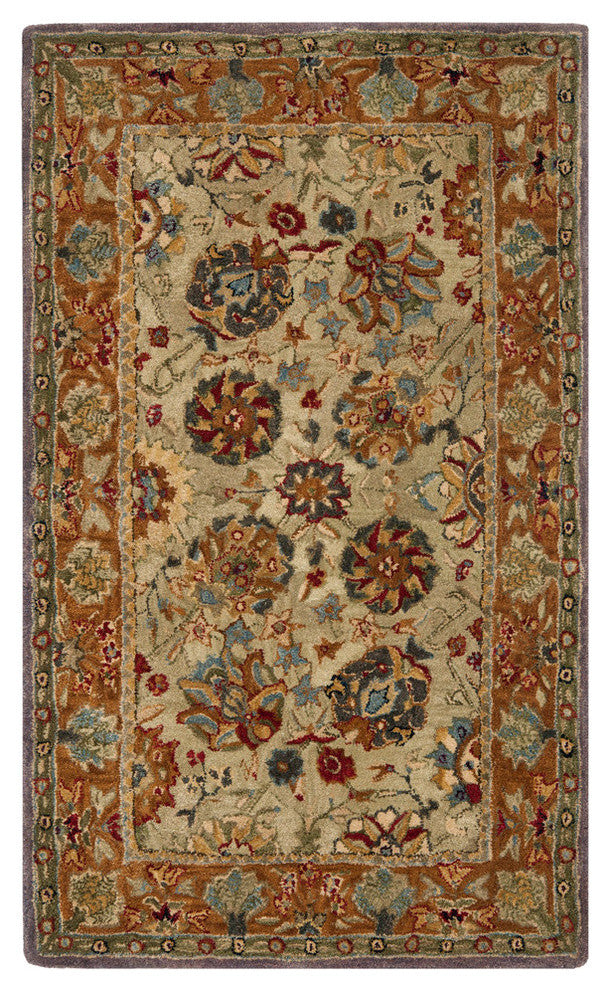 Safavieh Anatolia an521a Rug, Green/Gold, 8'0"x10'0"