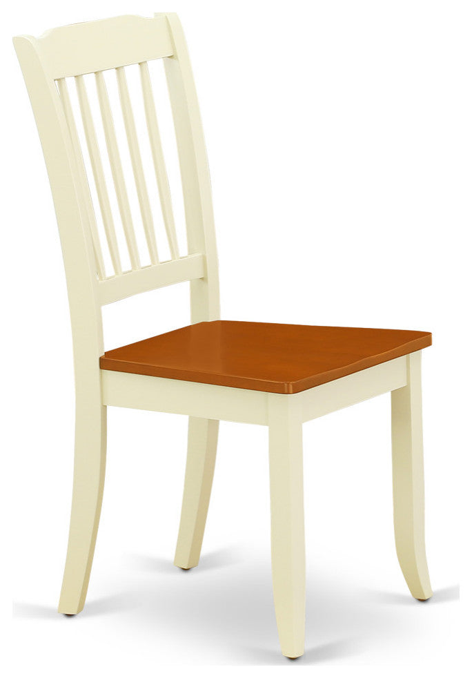 Hlda5-Bmk-W 5Pc Round 42"Table And 4 Vertical Slatted Chairs