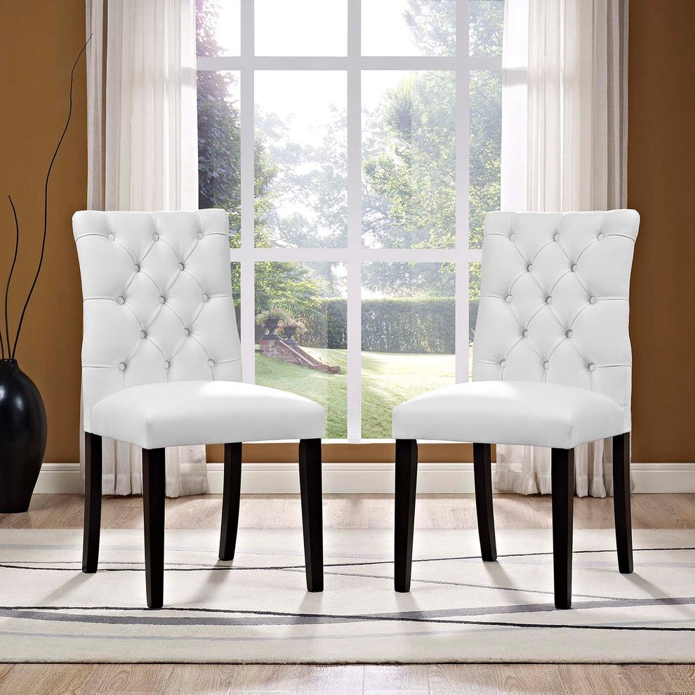Duchess Dining Chair Vinyl Set of 2, White
