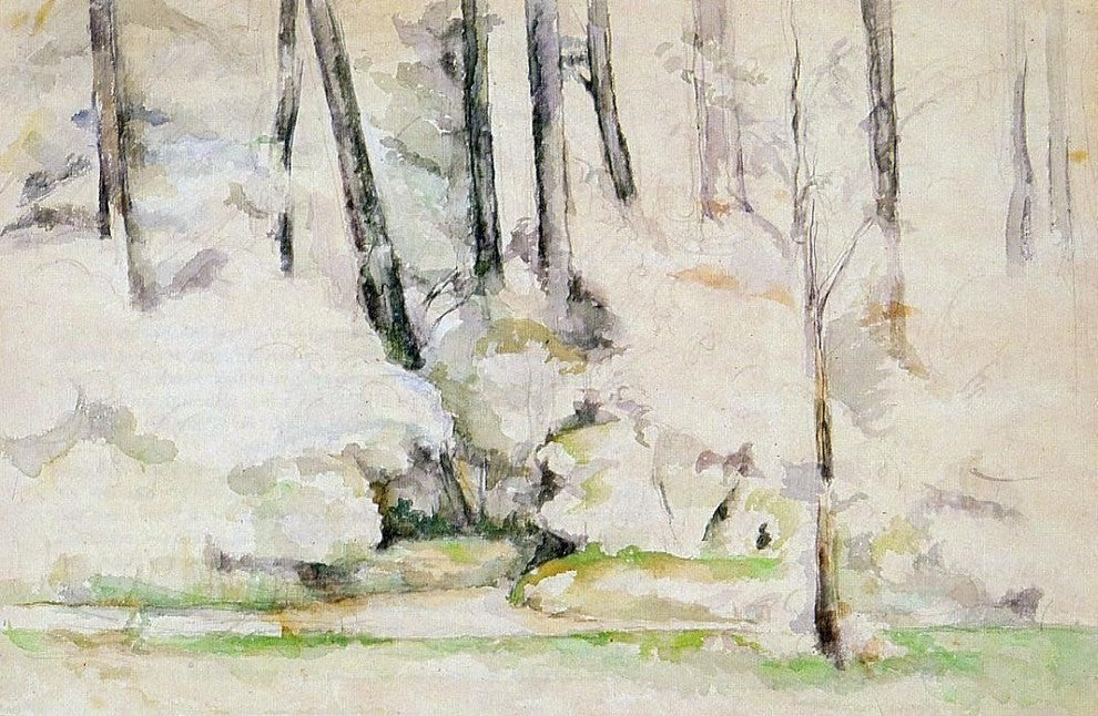 Paul Cezanne Into the Woods Premium Canvas Print