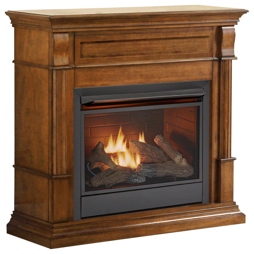 Duluth Forge Dual Fuel Ventless Gas Fireplace, 26,000 BTU, T-Stat, Apple Spice