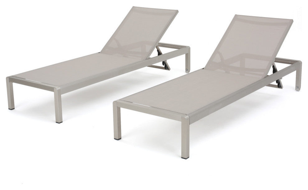 Cape Coral Outdoor Mesh Chaise Lounge, Set of 2