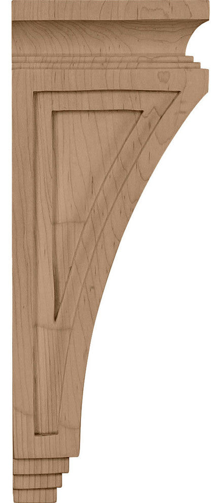6"W x 4 3/4"D x 12"H Arts and Crafts Corbel, Red Oak