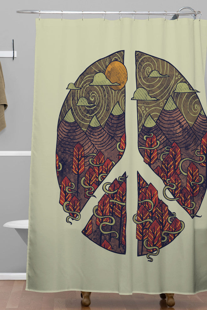 Deny Designs Hector Mansilla Peaceful Landscape Shower Curtain