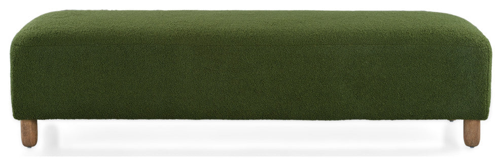 GDF Studio Rectangle Upholstered Fabric Ottoman, Wood Frame