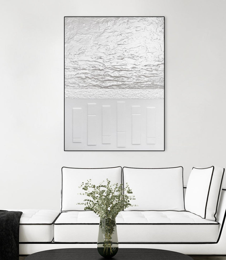 "Black And White Storm" Framed Canvas by Giant Art 24"x32"